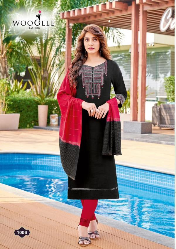 Wooglee Rangat New viscose Kurti With Bottom Dupatta Collection